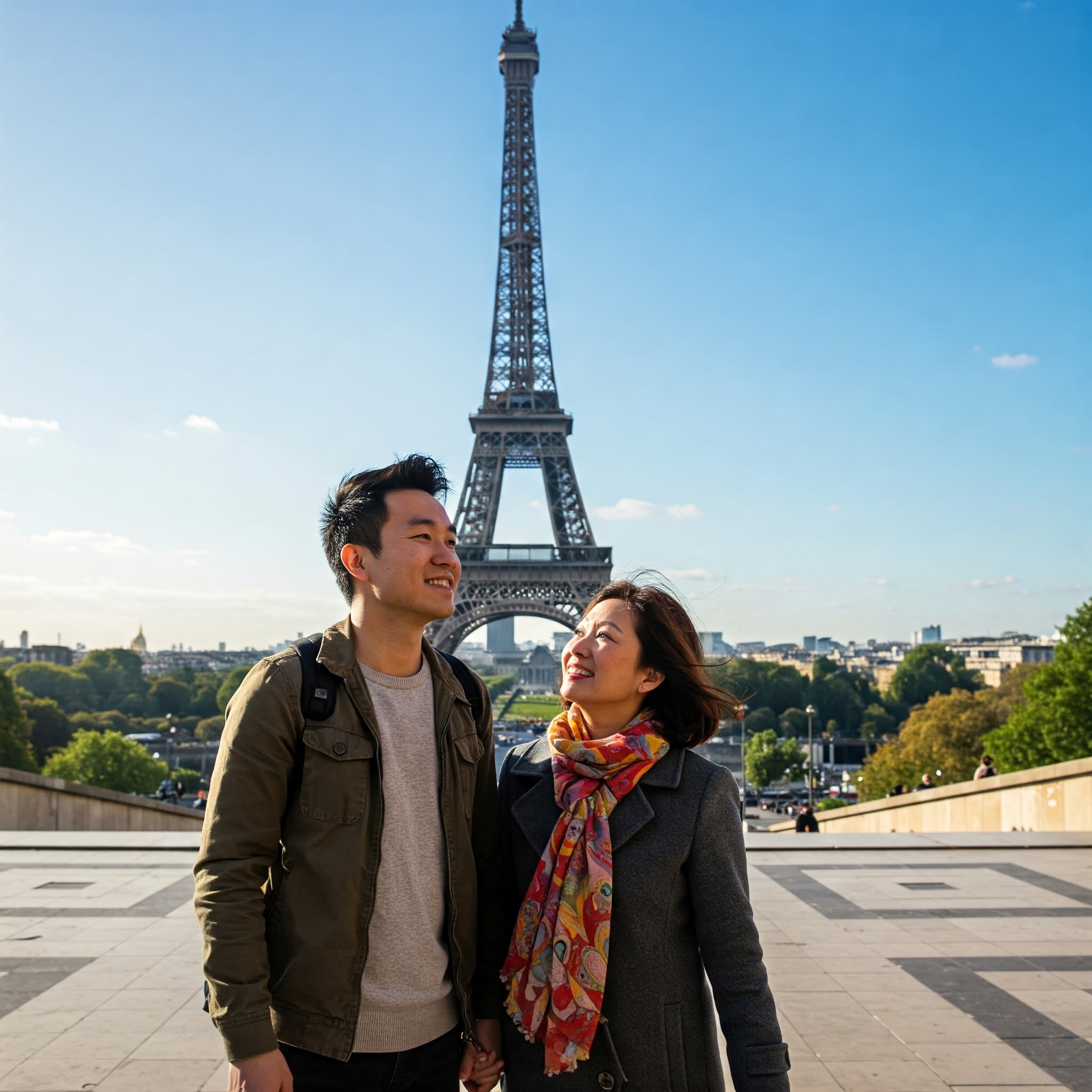 photo of Gazing at the Eiffel Tower A Parisian Dream
